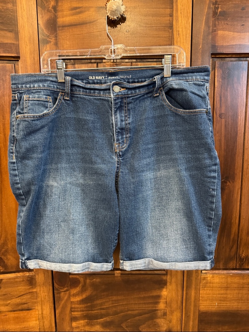 Old Navy Blue Rolled-Hem Denim Shorts 9” inseam